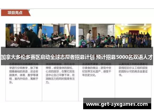 加拿大多伦多赛区启动全球志愿者招募计划 预计招募5000名双语人才
